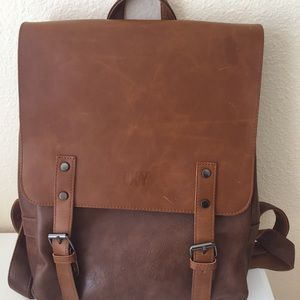 Vegan Faux Leather Brown Backpack!